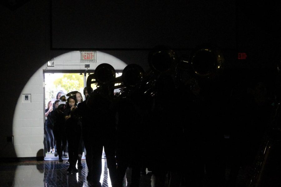 The EHS marching band make an entrance to the Imperial March.